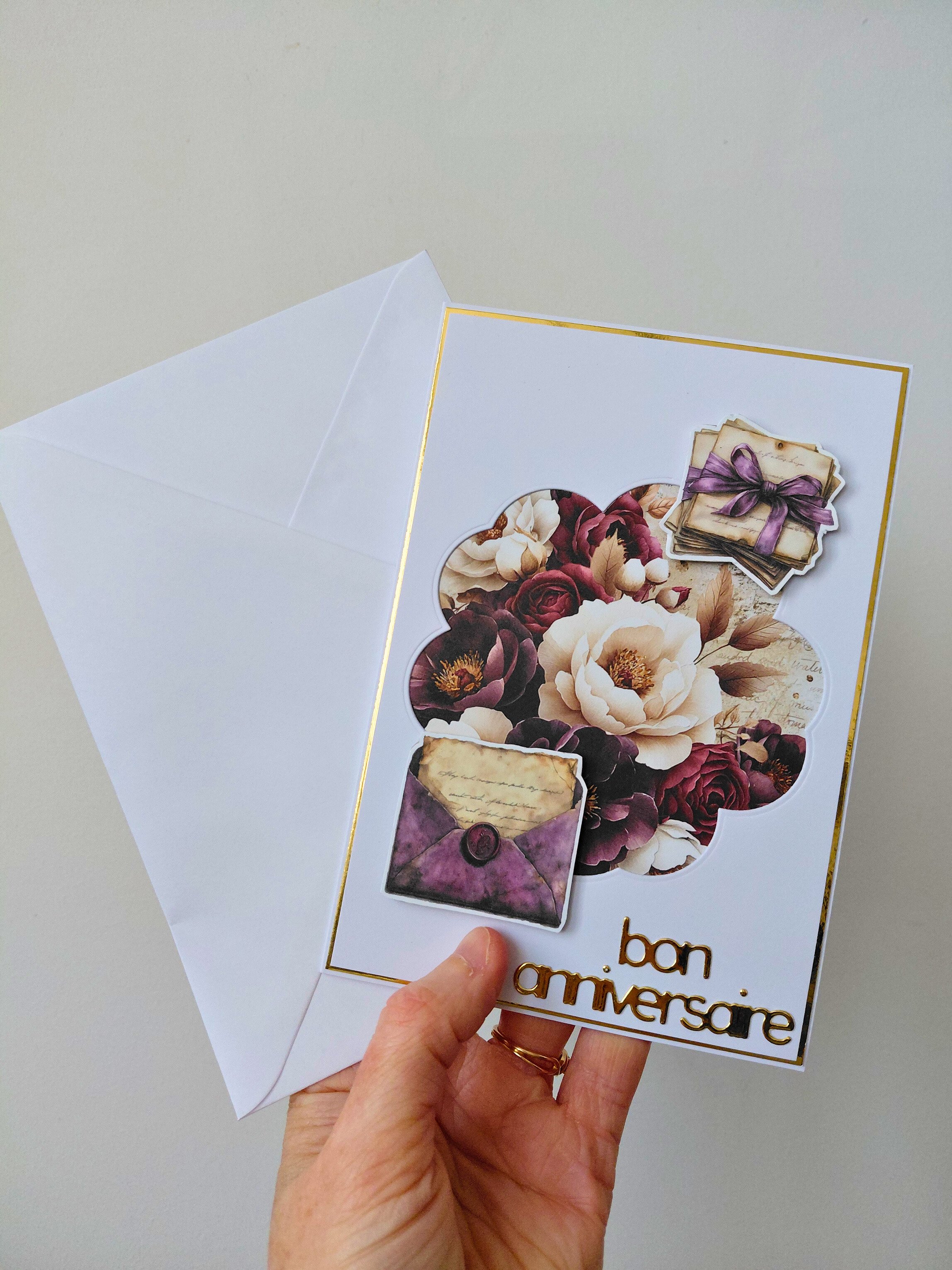 Carte florale "Plum and Caramel" - Modèles au choix