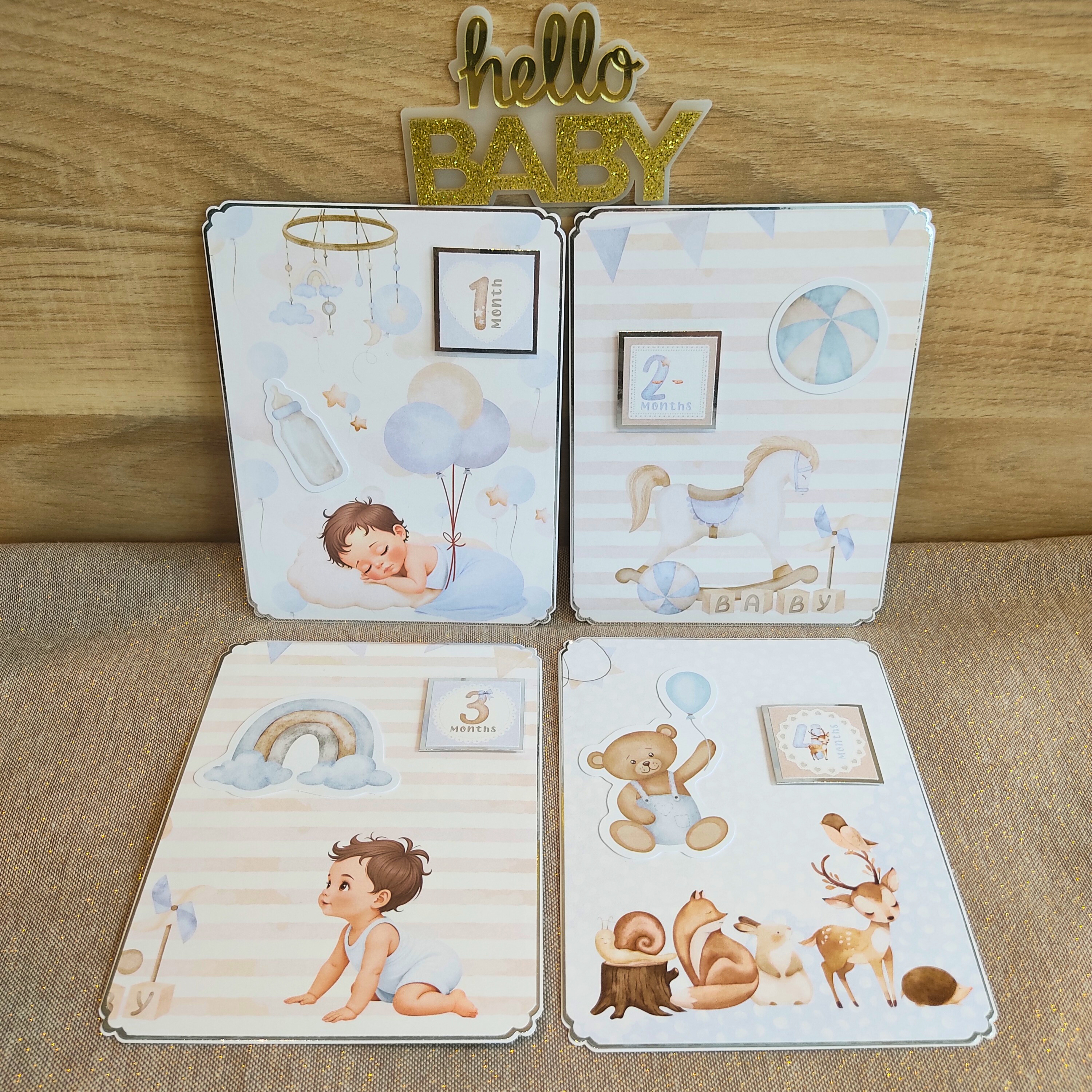 Cartes étapes bébé pour garçon - Modèle 2