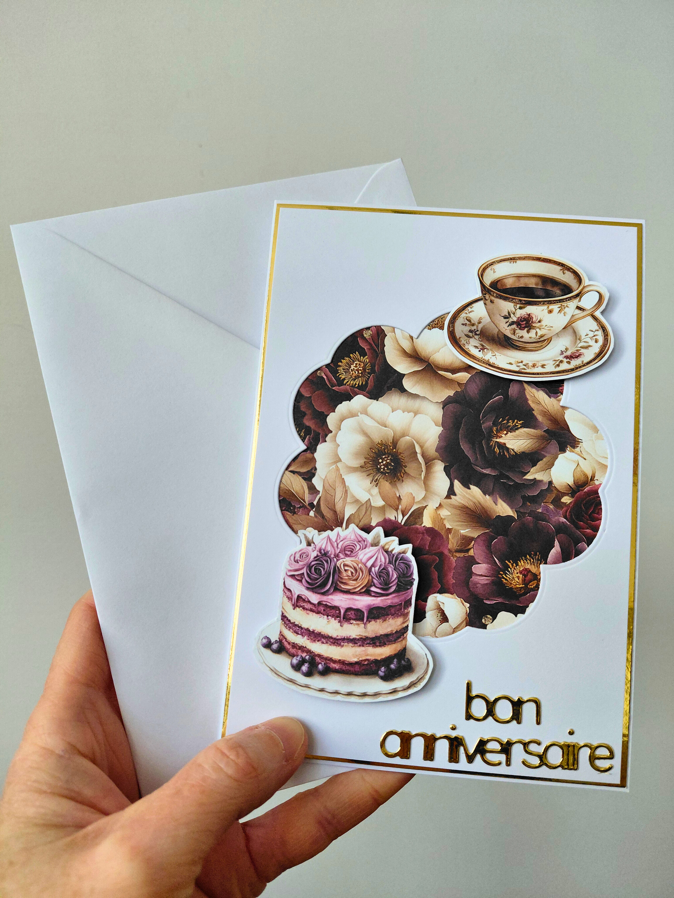 Carte florale "Plum and Caramel" - Modèles au choix