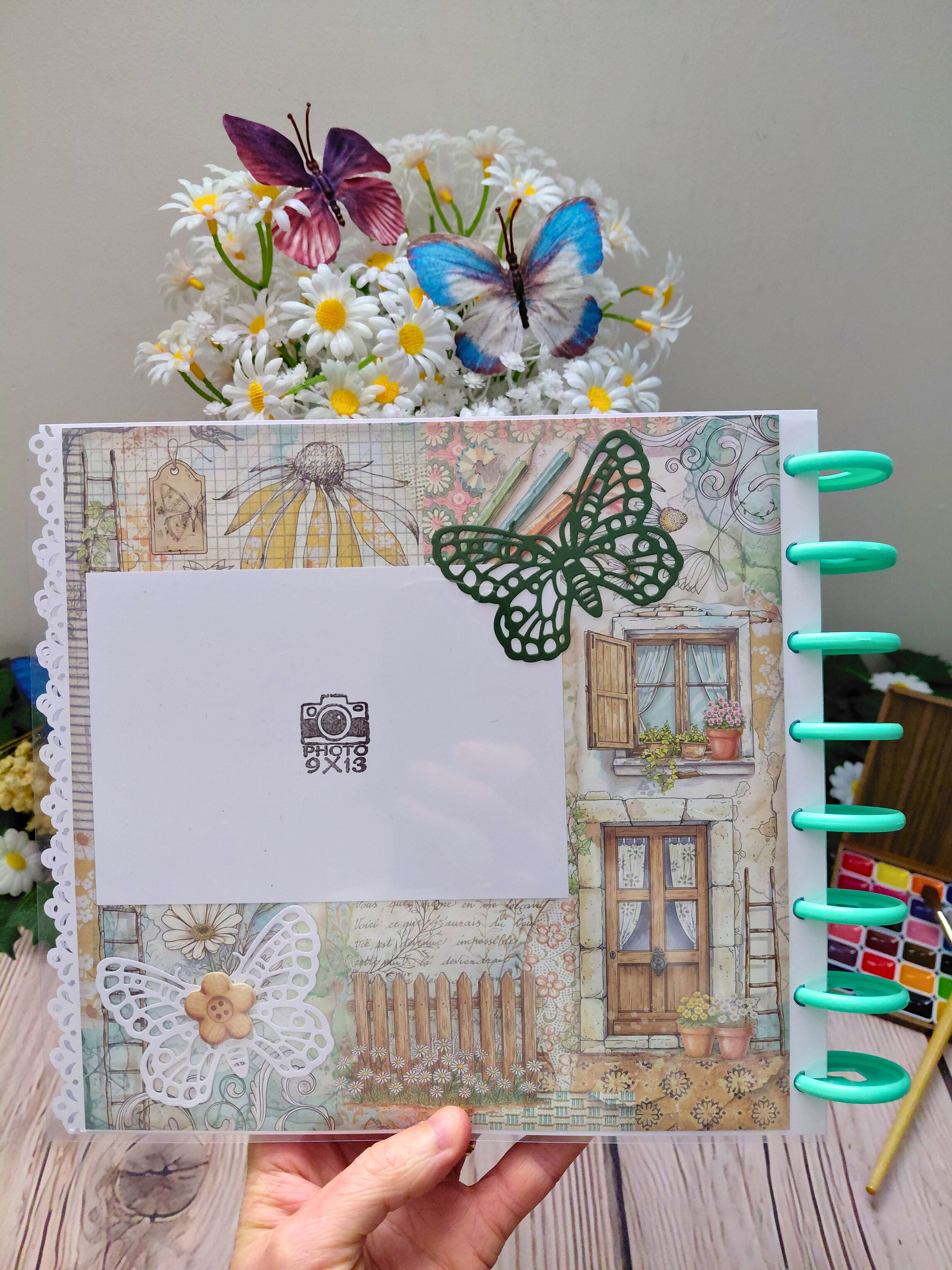 Tutoriel PDF téléchargeable - Mini album photos "Daisy Art" - Reliure anneaux disques