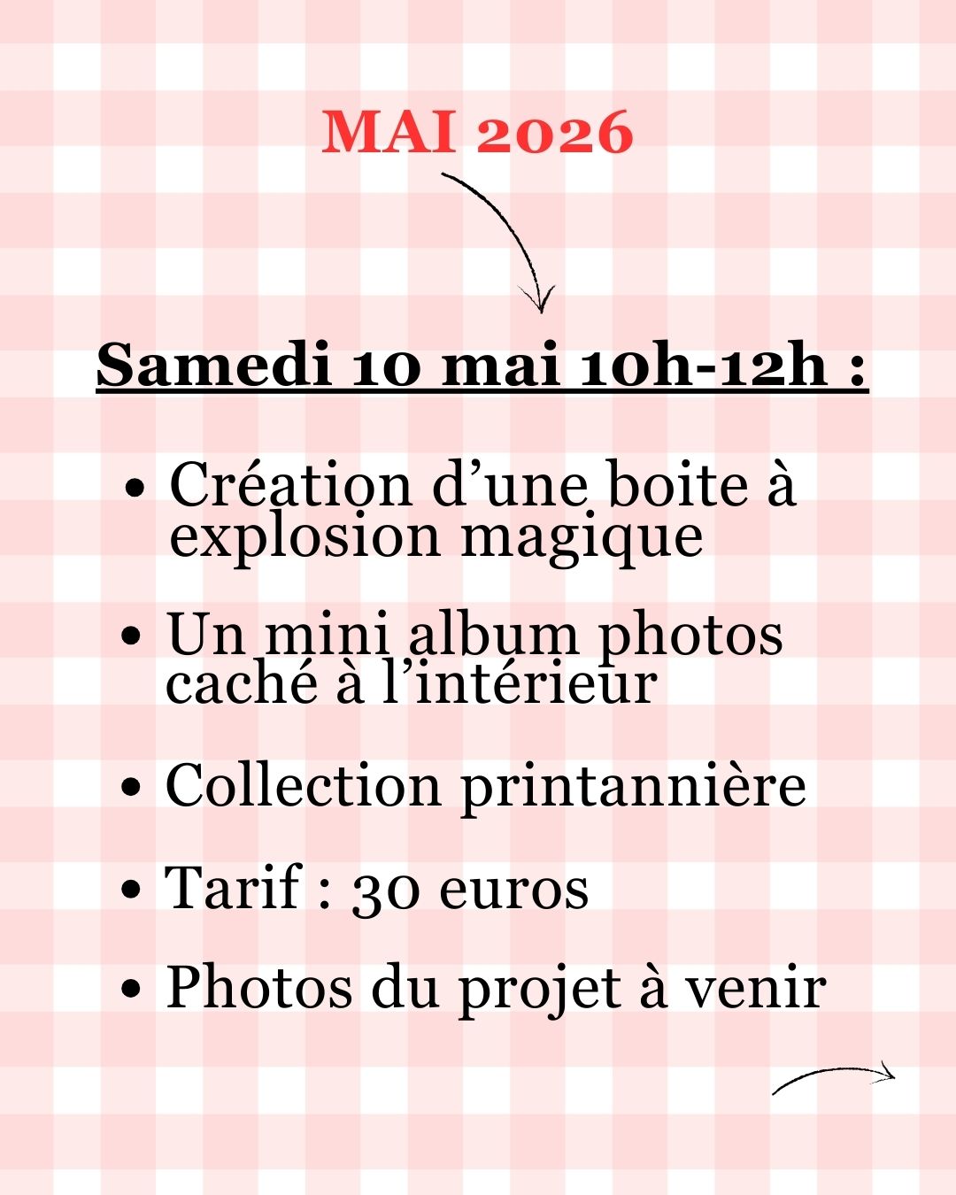 Atelier Scrapbooking - Samedi 10 mai 2026 - Création d'une boite à explosion et de son mini album photos