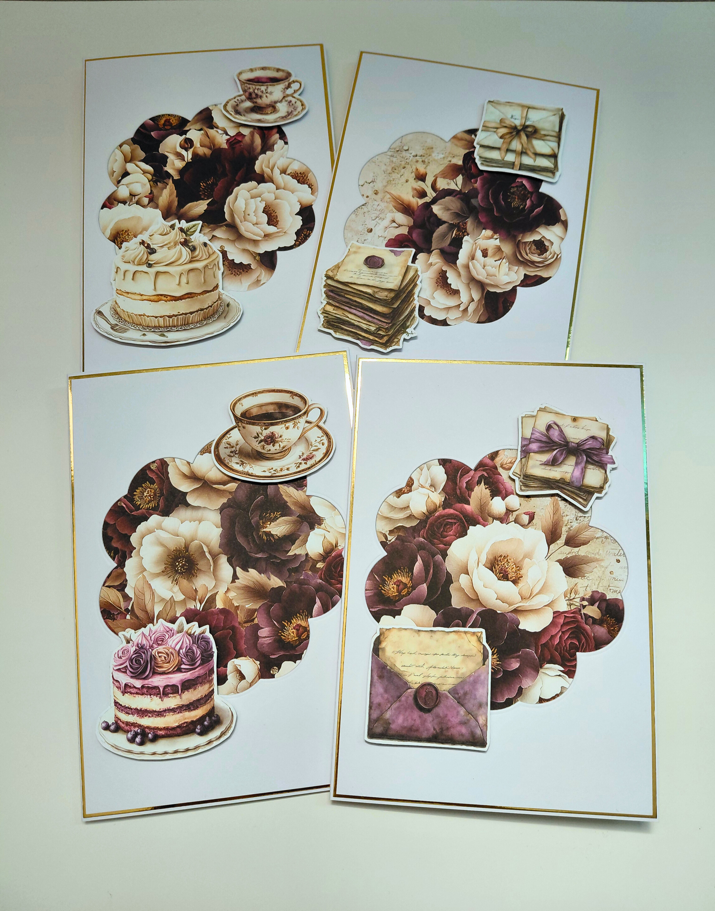 Carte florale "Plum and Caramel" - Modèles au choix