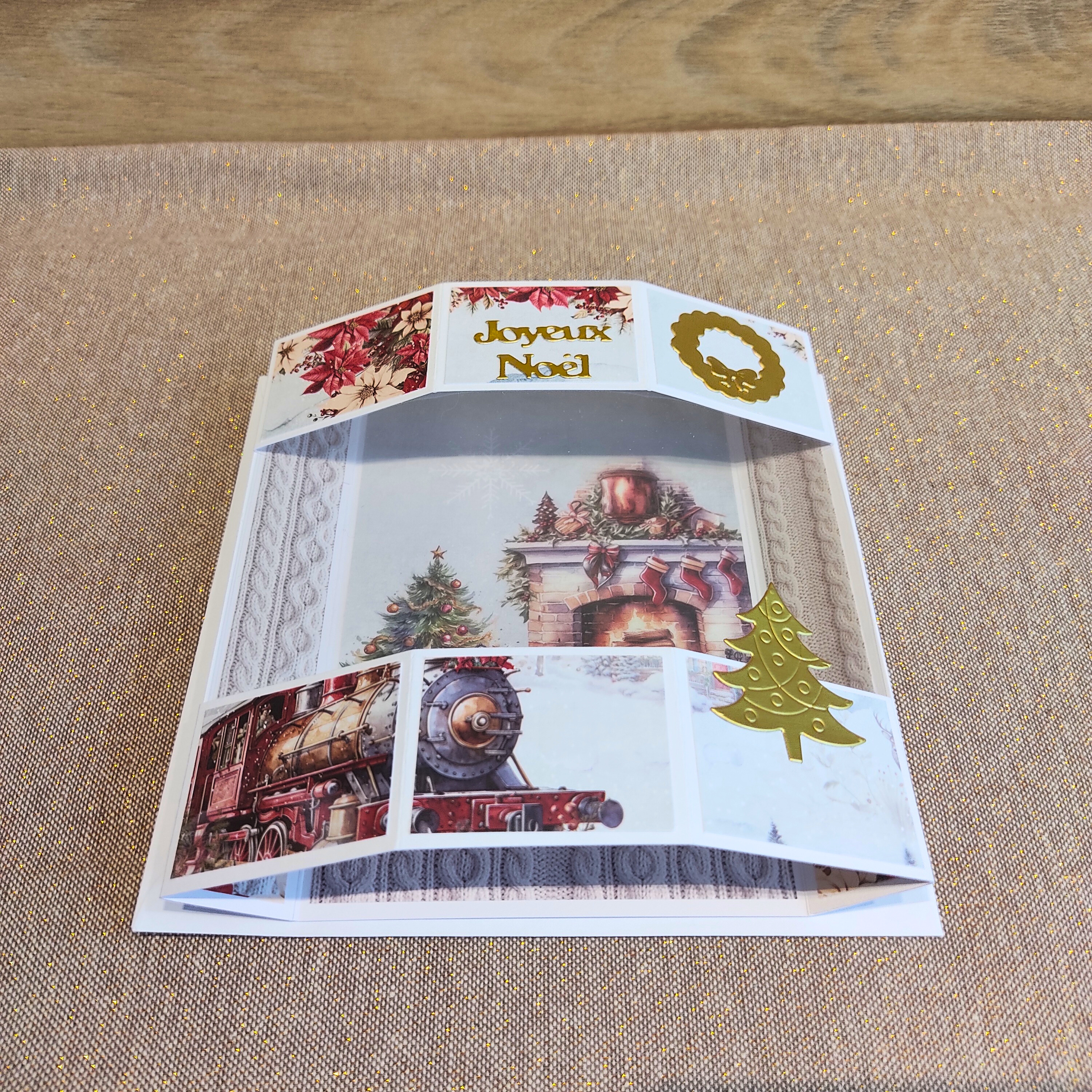 Carte de Voeux Fenêtre Pop-up "Maison de Noël"