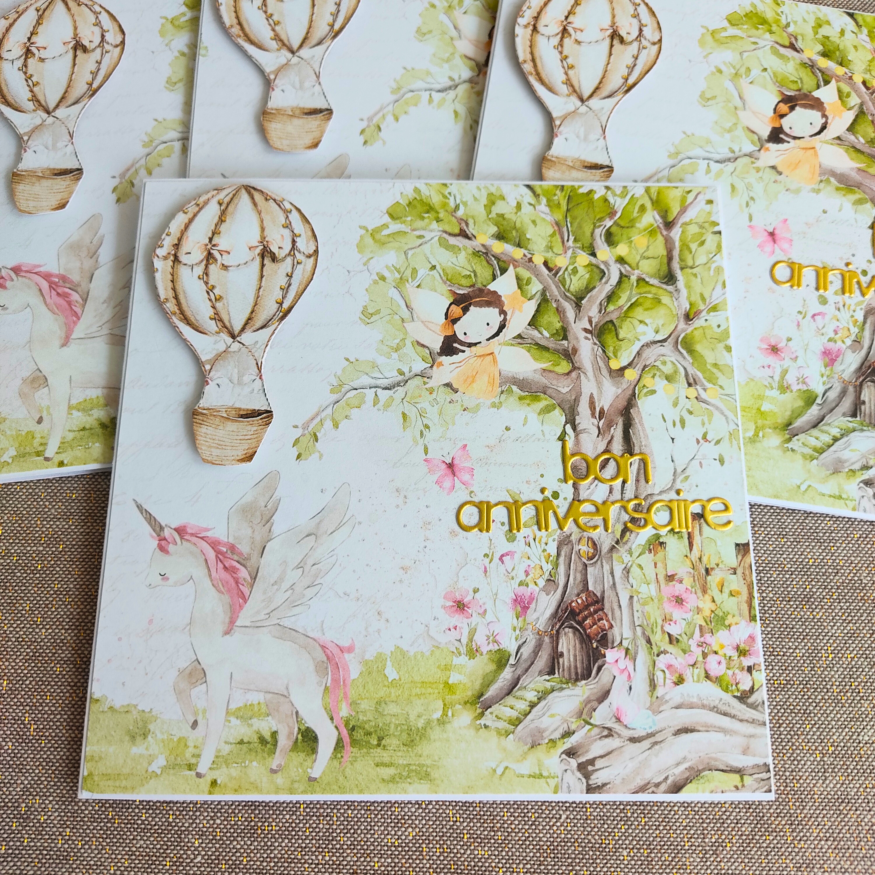 Carte d'anniversaire "Forêt féérique avec licorne"