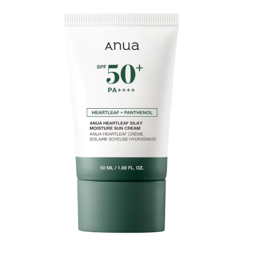 ANUA Heartleaf Silky Moisture Sun Cream SPF 50 PA++++, Korean 50ml
