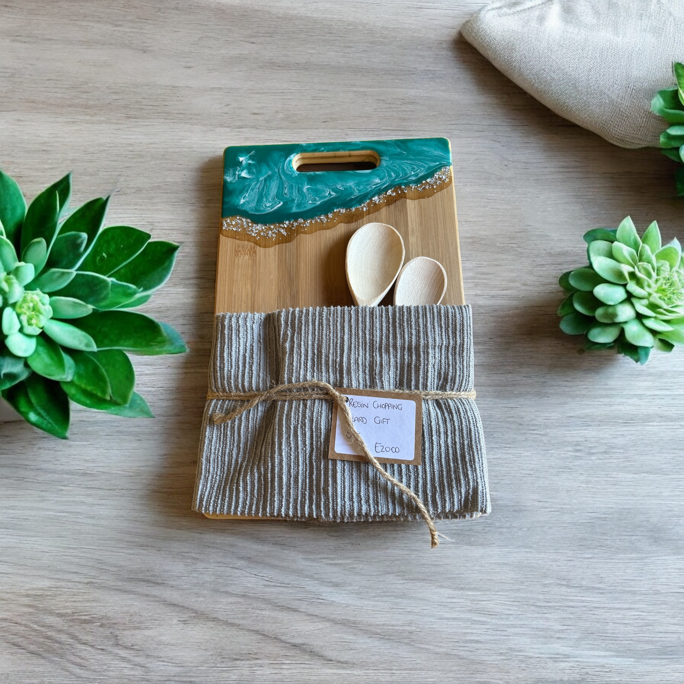 Bamboo Resin Chopping Board Gift Set
