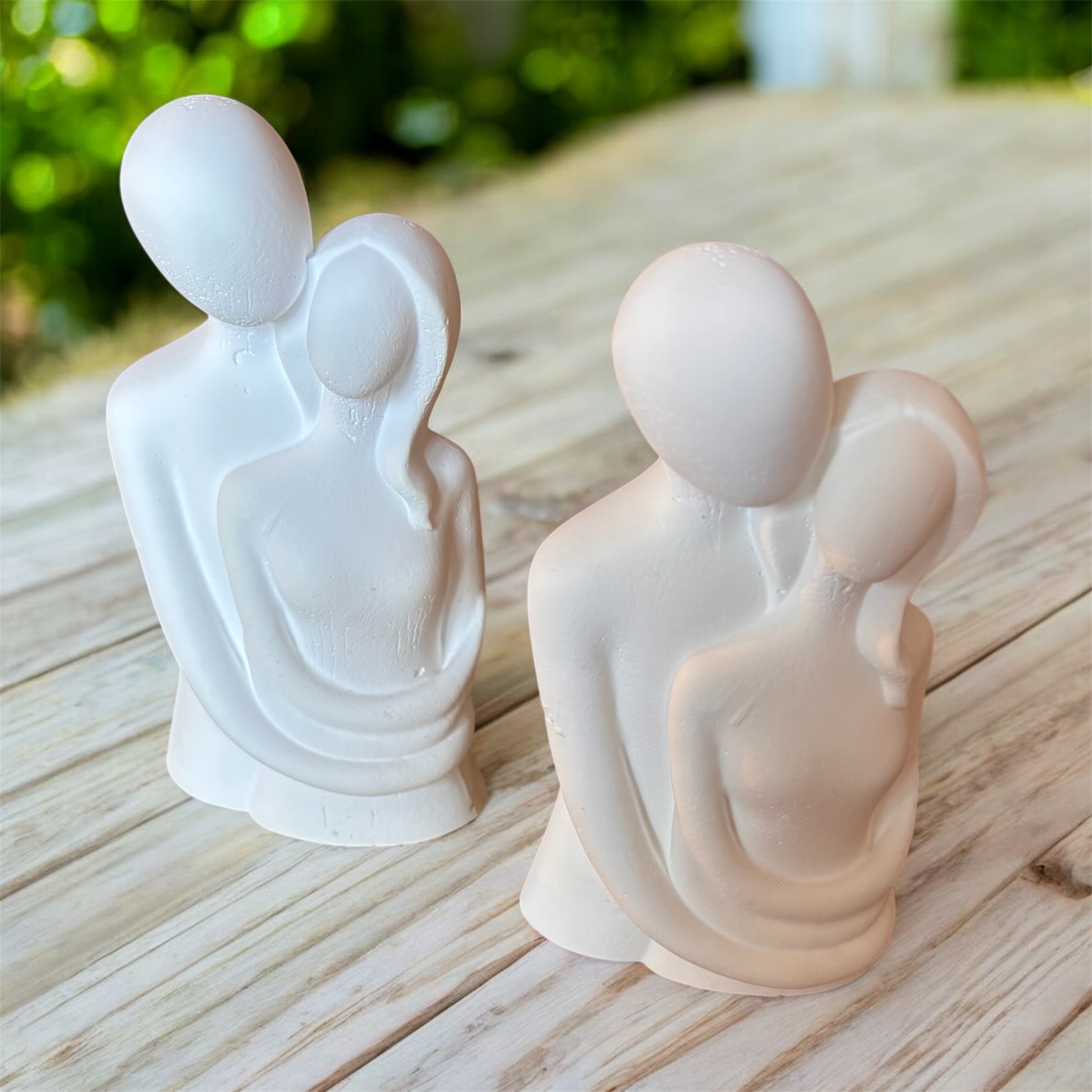 Abstract Eco- Resin Couple Sculptures