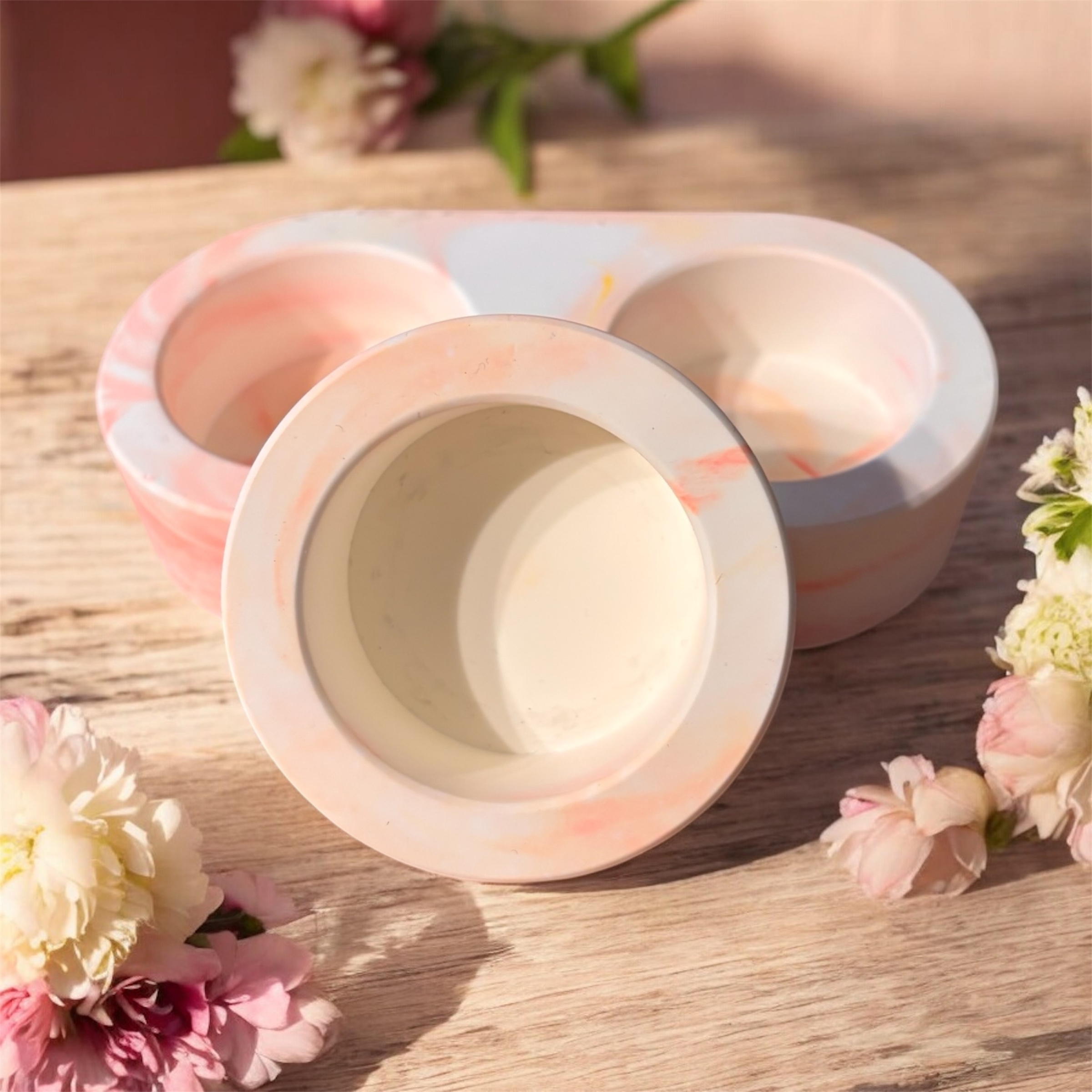 Marble Eco Resin Candle Holders