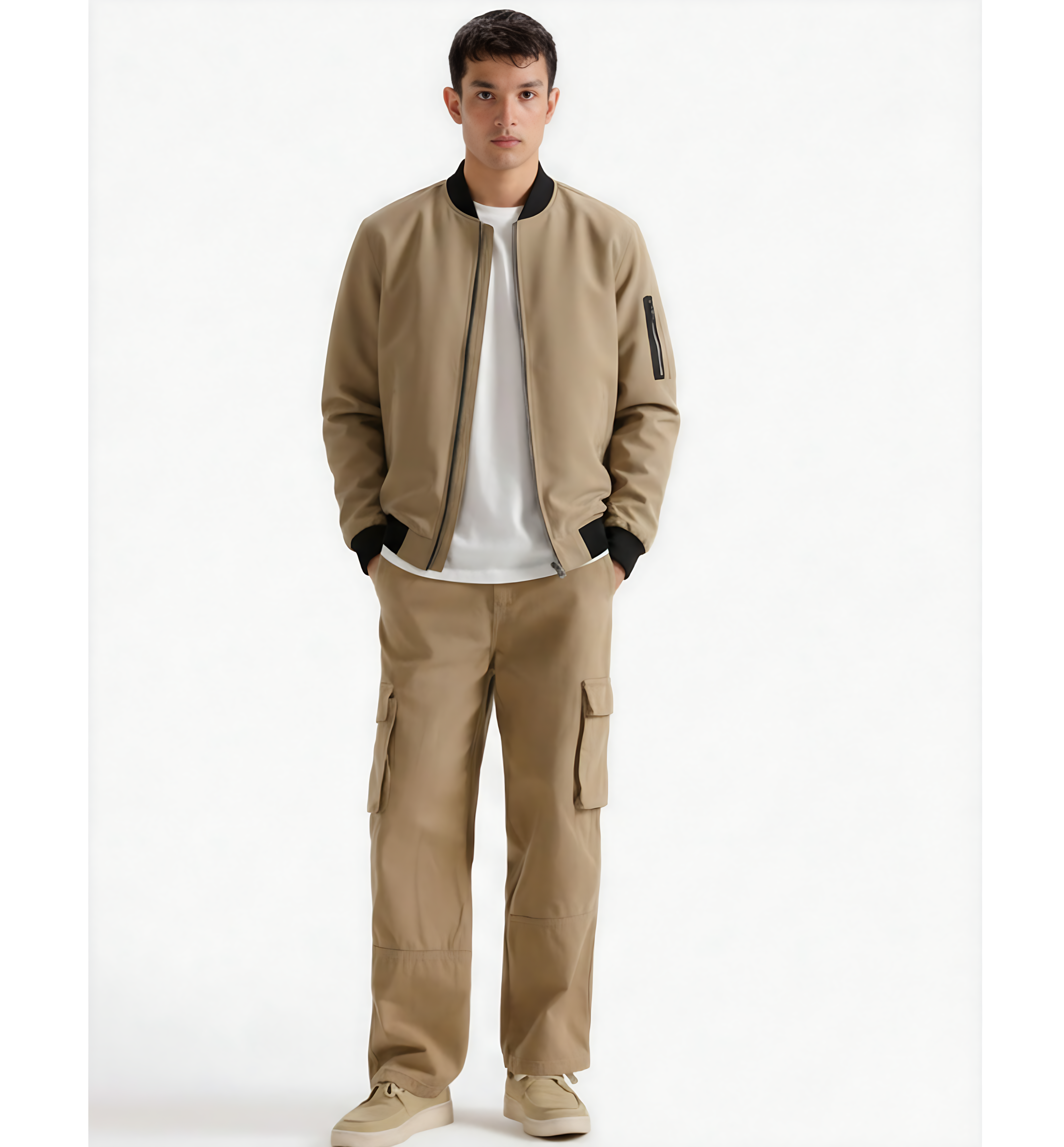 New Men's Coat Thin Slim-fit Fashion Casual Top Solid Color Jacket Coat