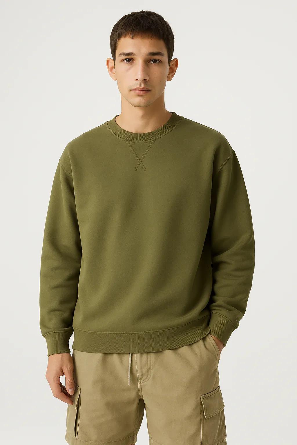 Classic Crewneck Sweatshirt – Olive Green EW