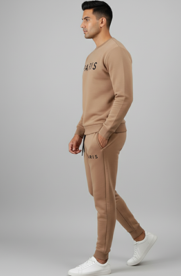 2 Pcs Men Dri Fit Printed Sweatshirt Track Suit