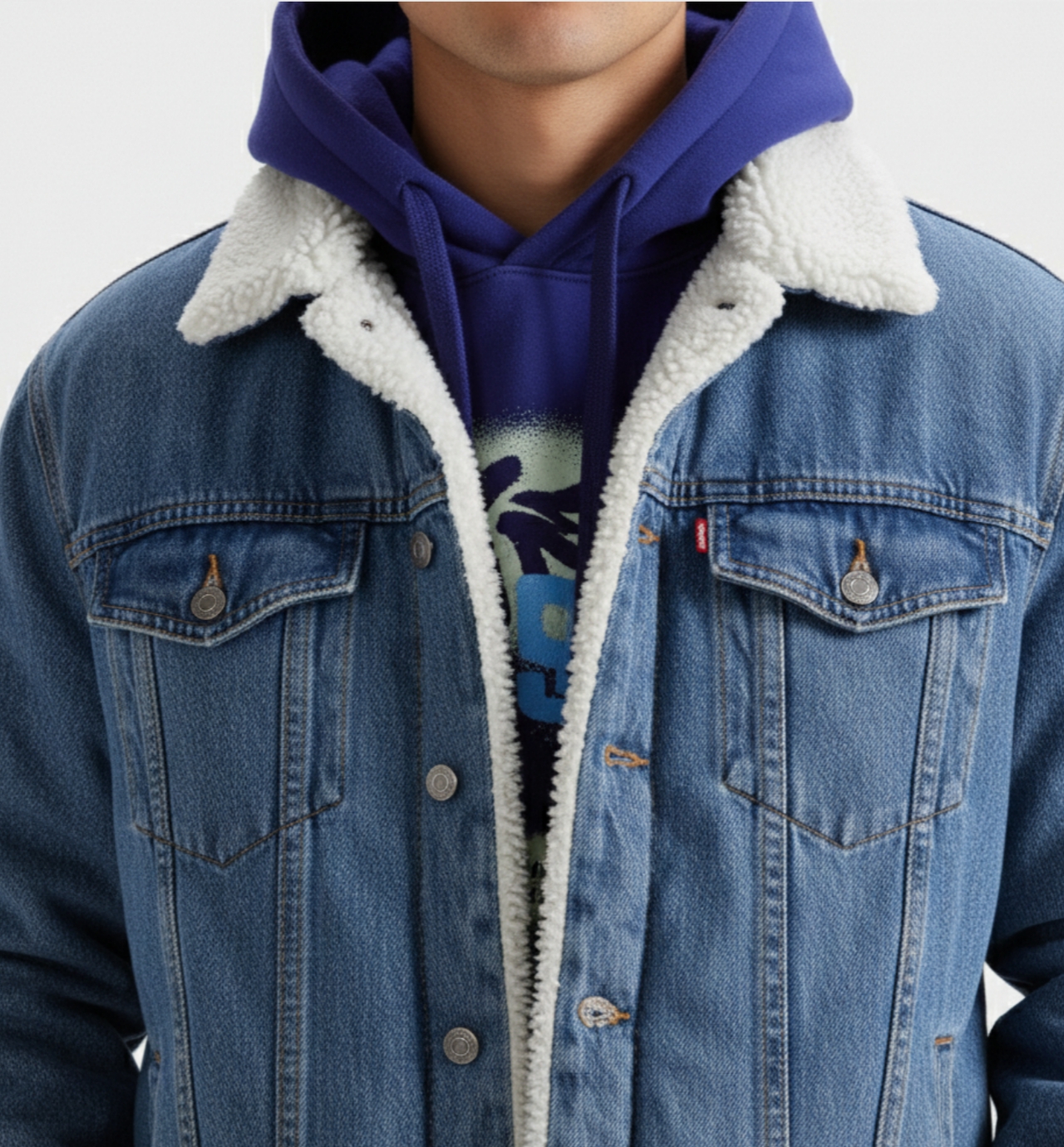 1 Pc Men's Denim Plain Jacket