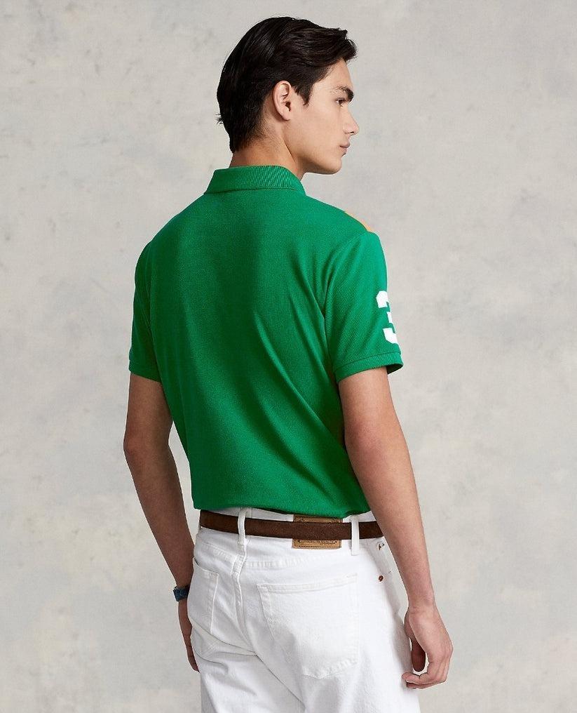 Men's Cotton Printed Polo Shirt - 1 Pc in Stylish Green & Orange