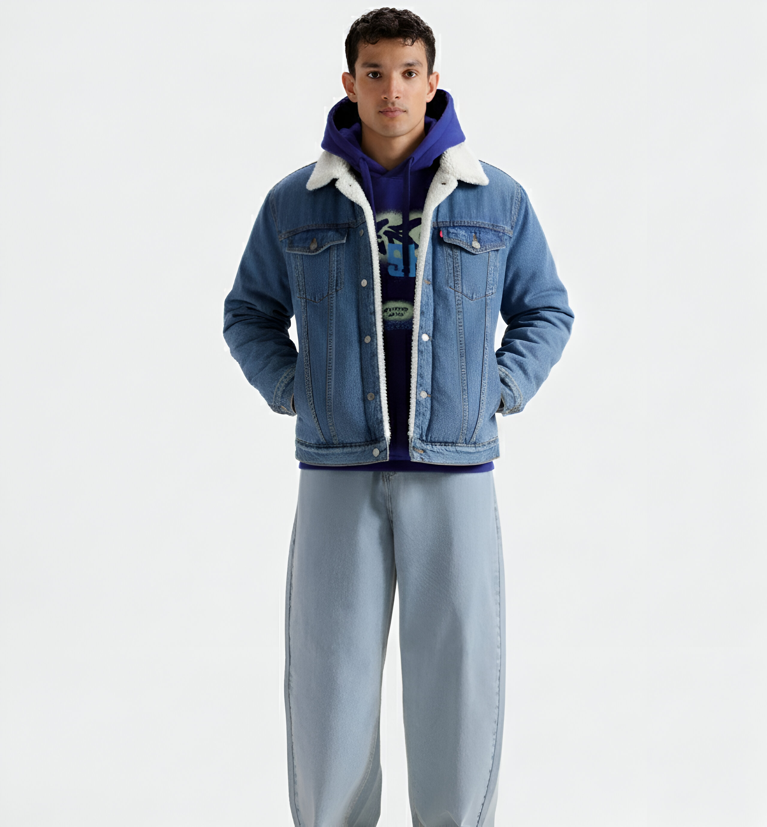 1 Pc Men's Denim Plain Jacket