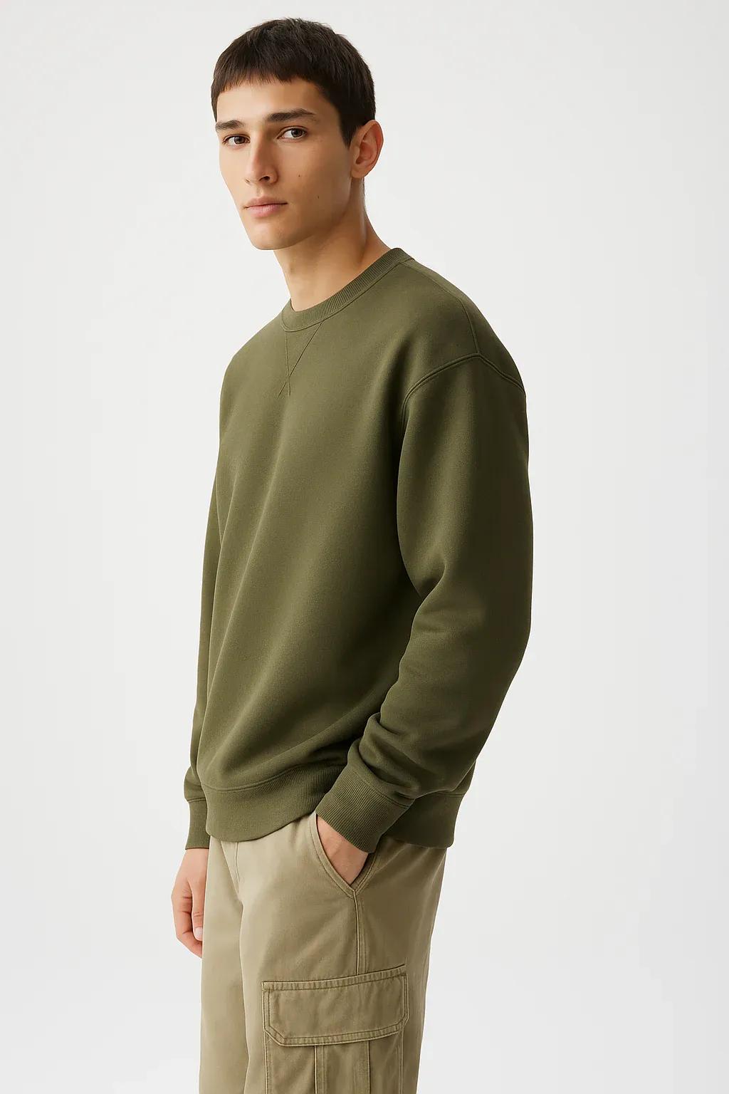 Classic Crewneck Sweatshirt – Olive Green EW