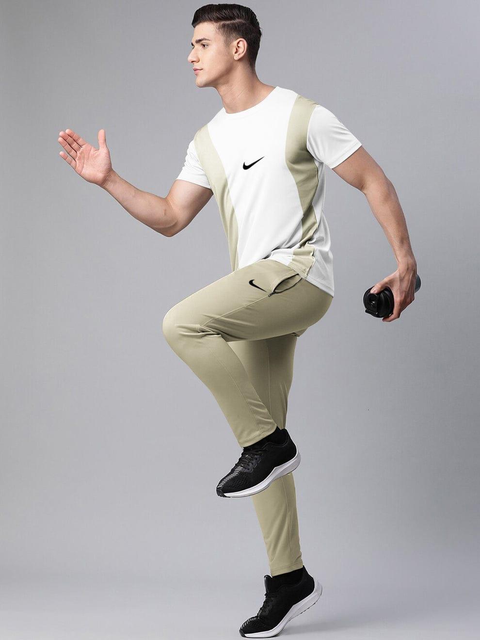 Men's Beige Dri Fit Track Suit - 2 Pcs for Ultimate Comfort