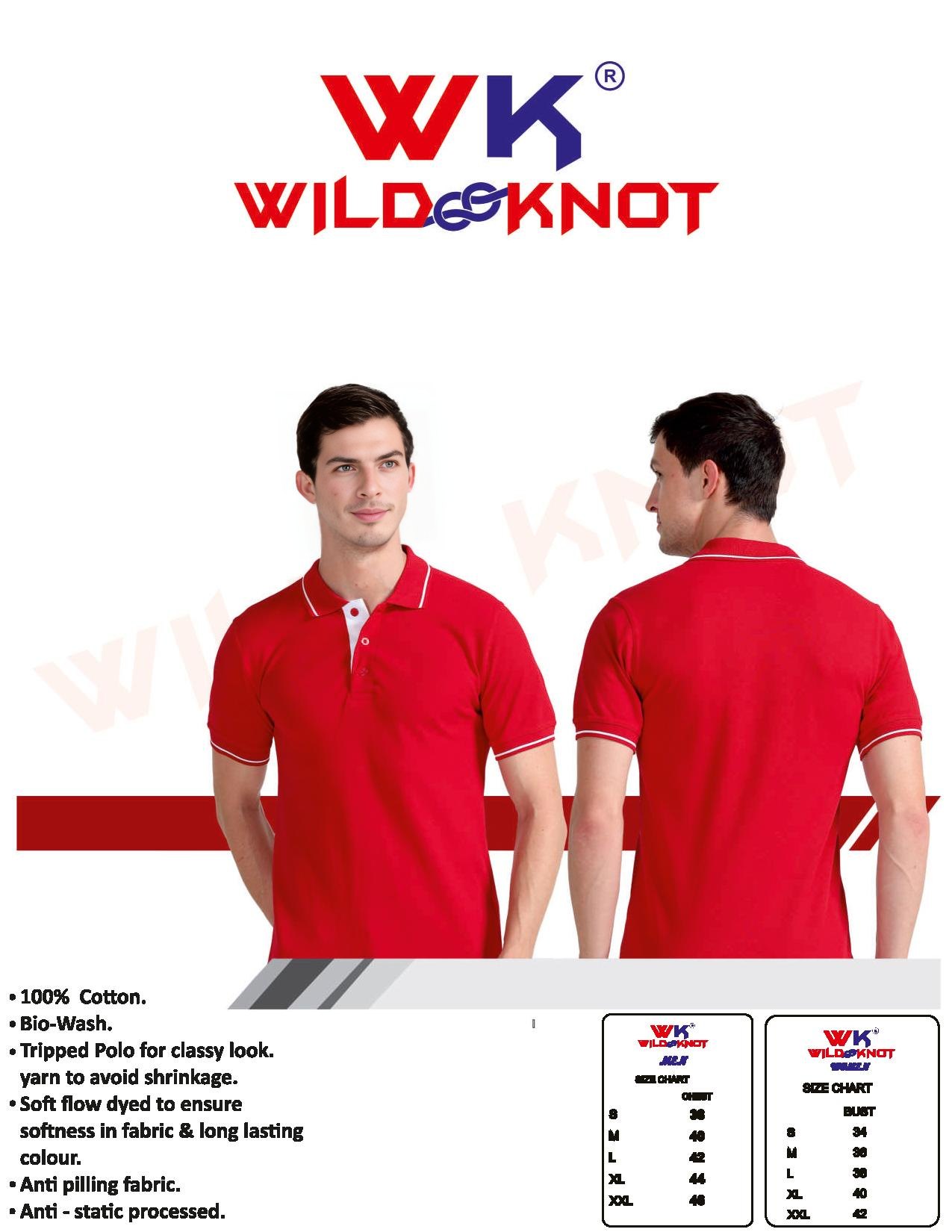 WK Wild Knot premium Red Polo Shirt