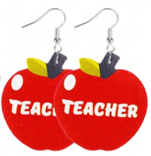 Teacher Apple Earrings