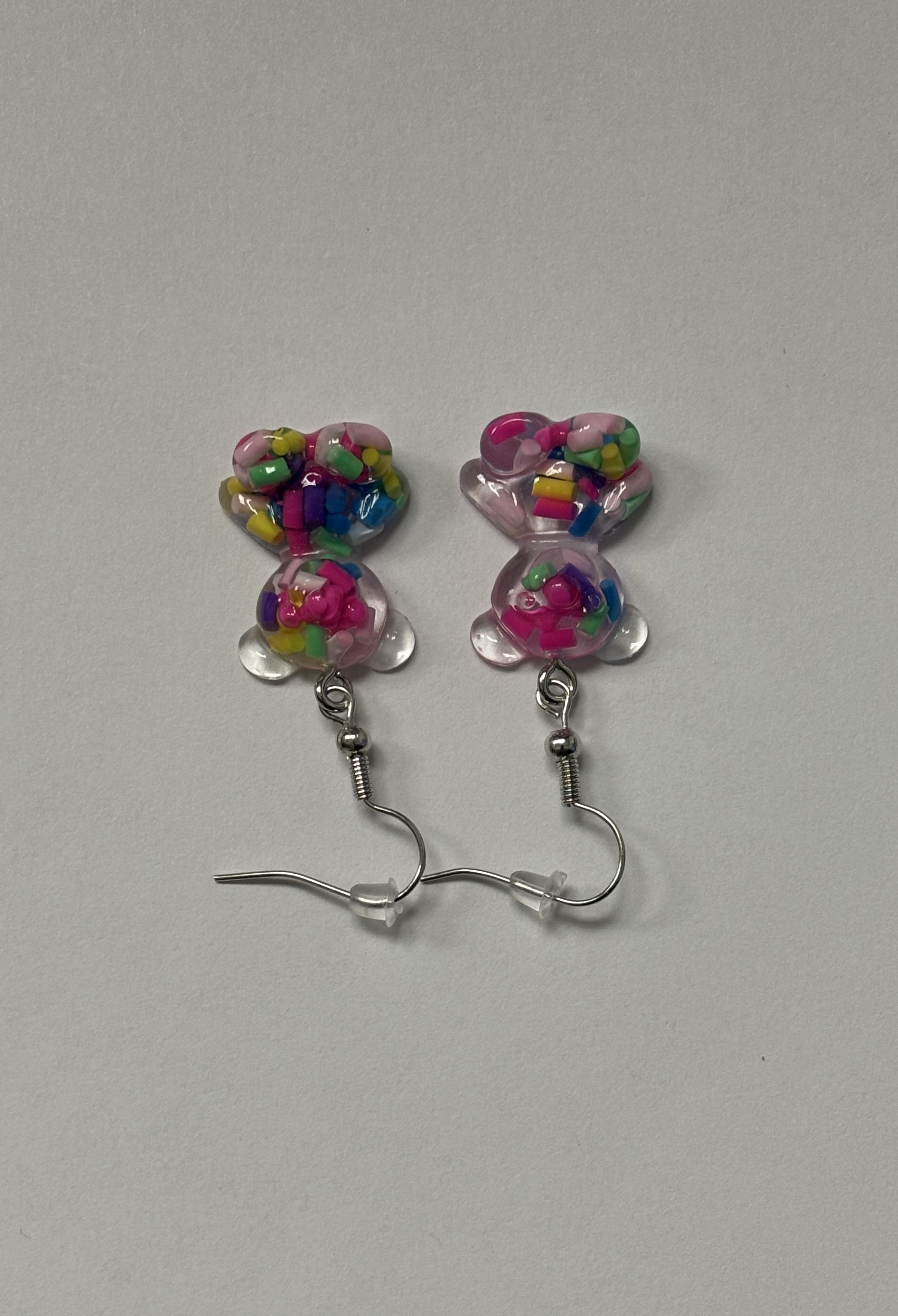 Colorful Teddy Bear Candy Bead Earrings