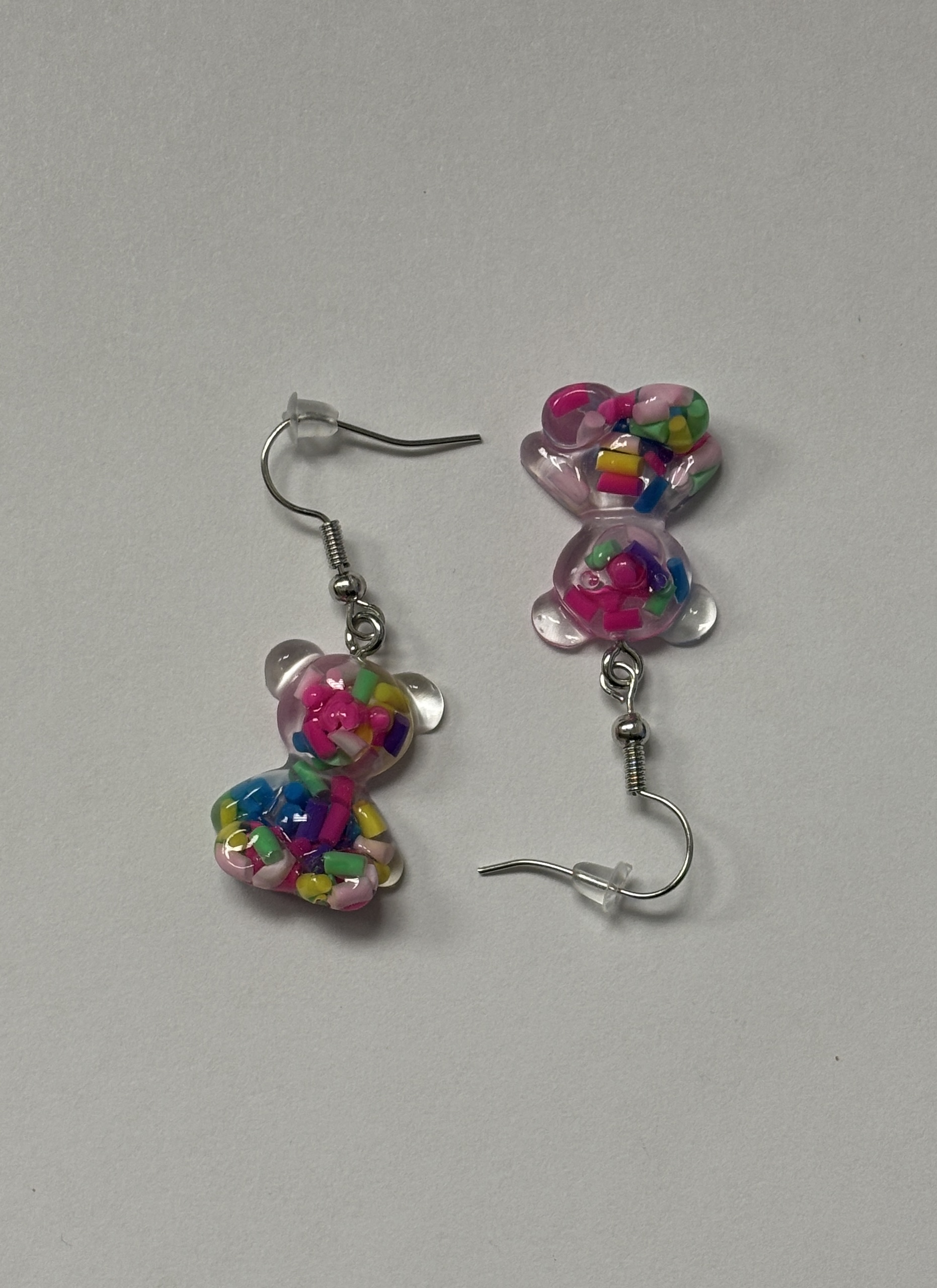 Colorful Teddy Bear Candy Bead Earrings