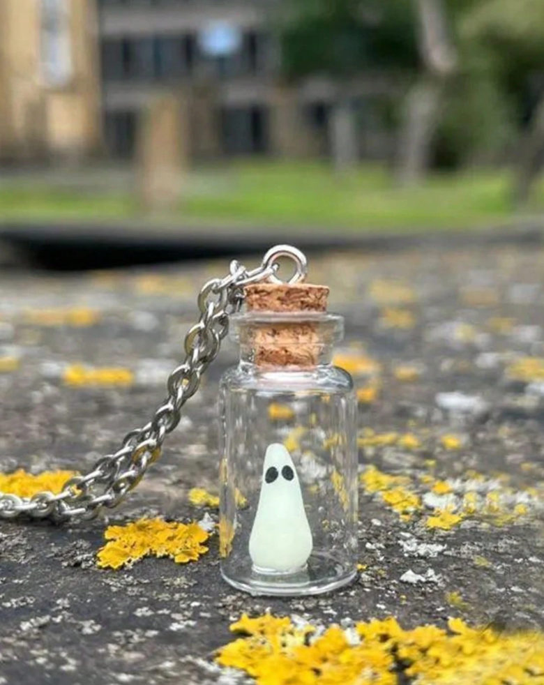 Glow-in-the-dark ghost pendant