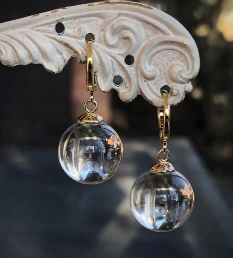 Crystal Ball Drop Earrings