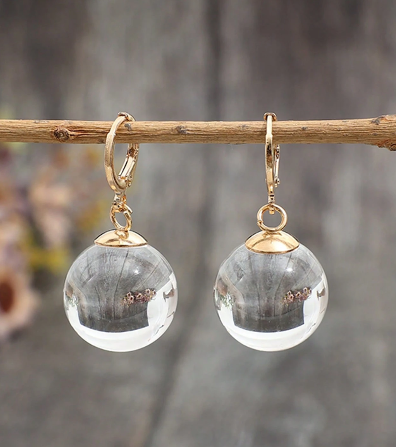 Crystal Ball Drop Earrings