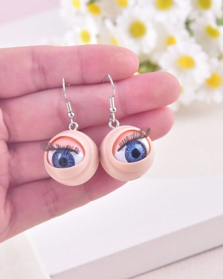 Blue Eyeball Earrings