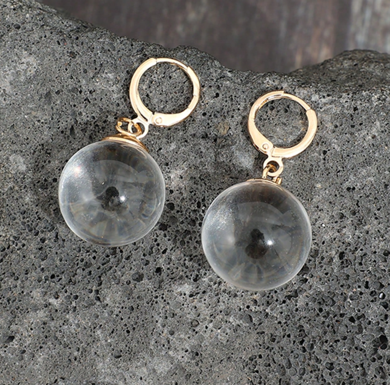 Crystal Ball Drop Earrings
