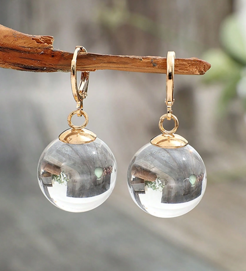 Crystal Ball Drop Earrings