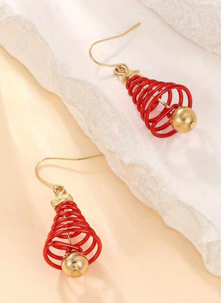 Christmas Tree Spiral Earrings