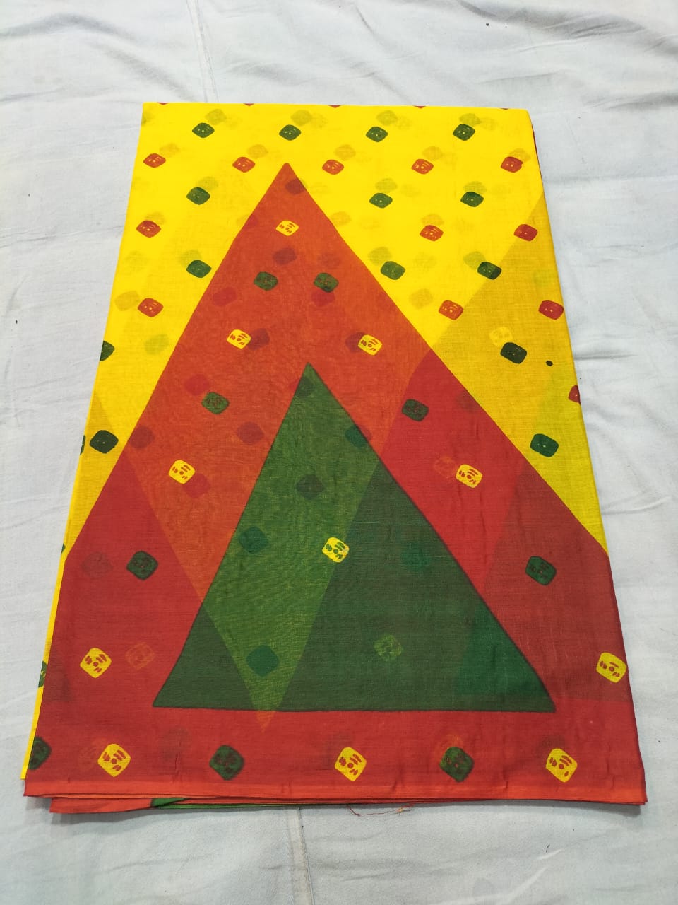 Colorful Printed Cotton Saree