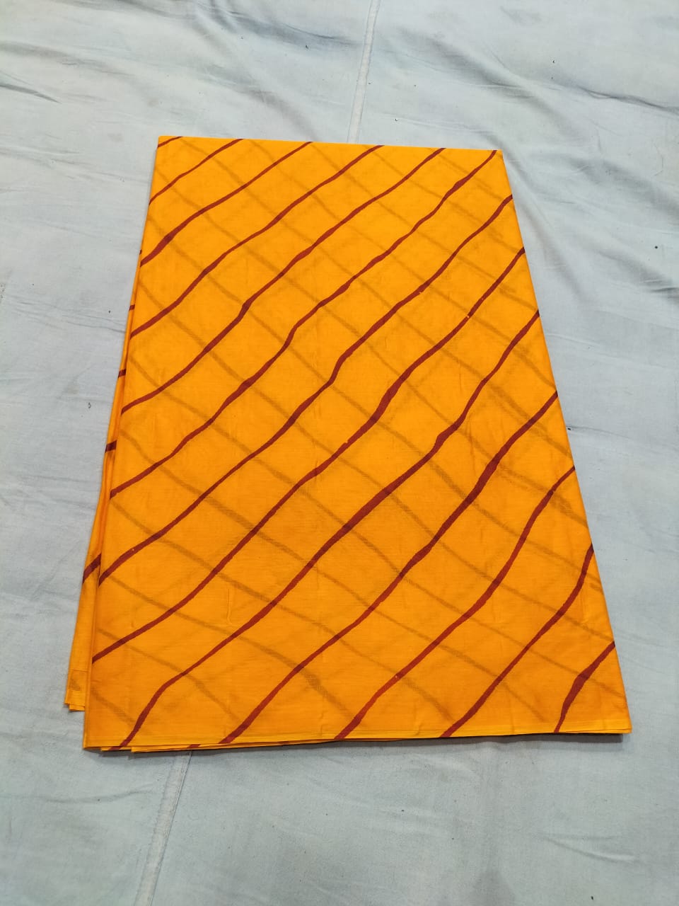 Yellow Printed Cotton Fabric