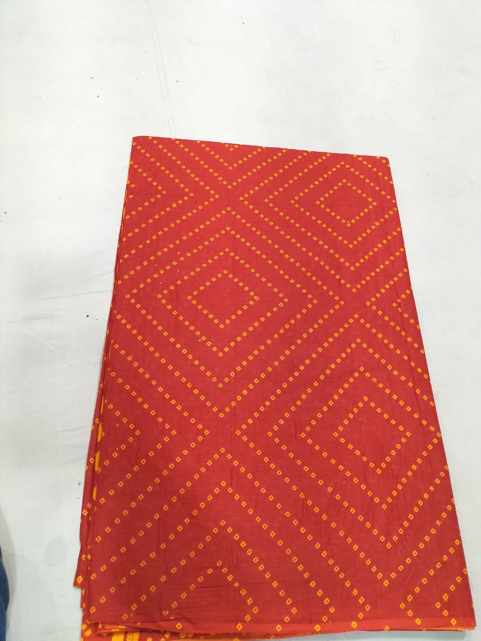 Red Geometric Patterned Fabric