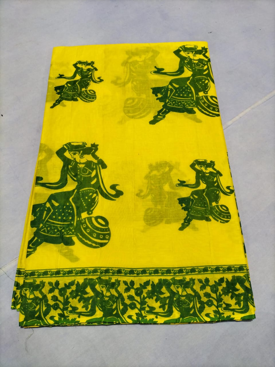 Yellow Printed Saree