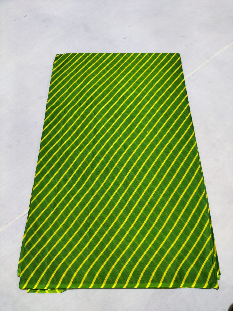 Green and Yellow Striped Fabric