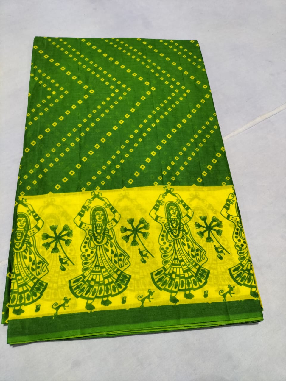 Green and Yellow Traditional Saree