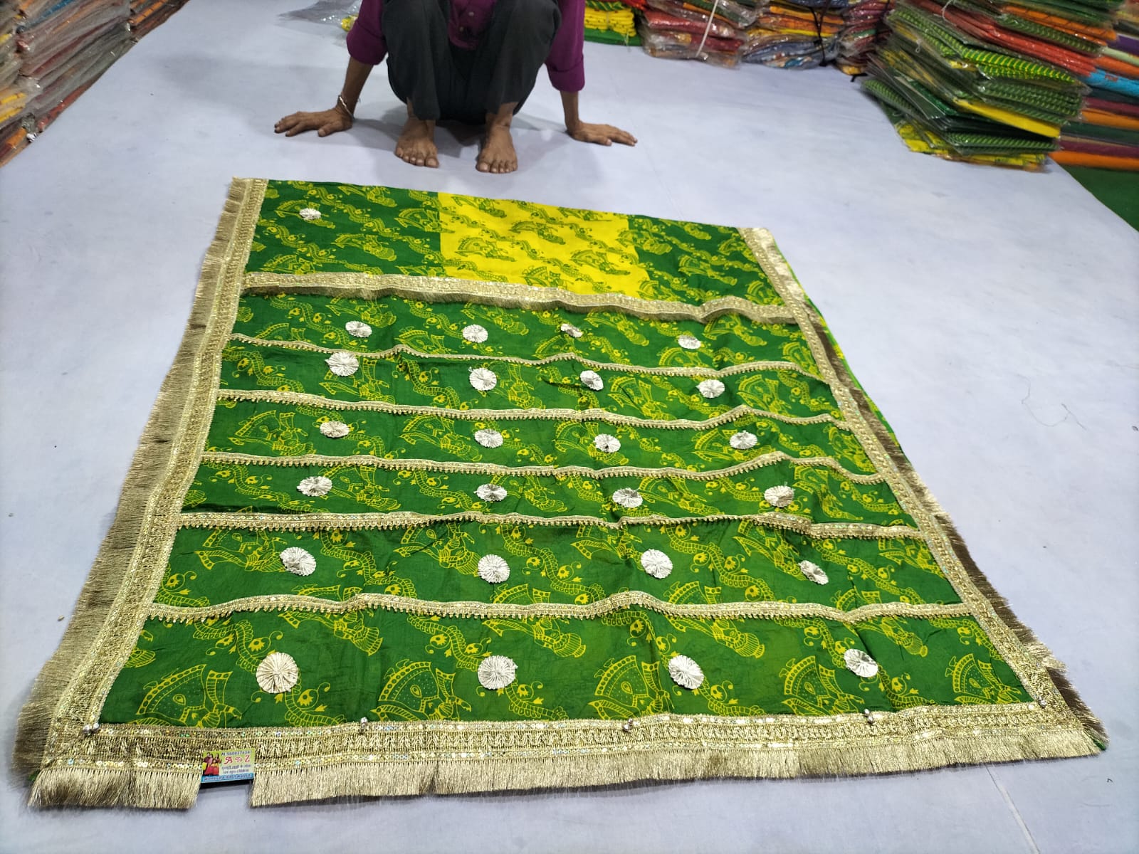 Traditional Green Embroidered saree