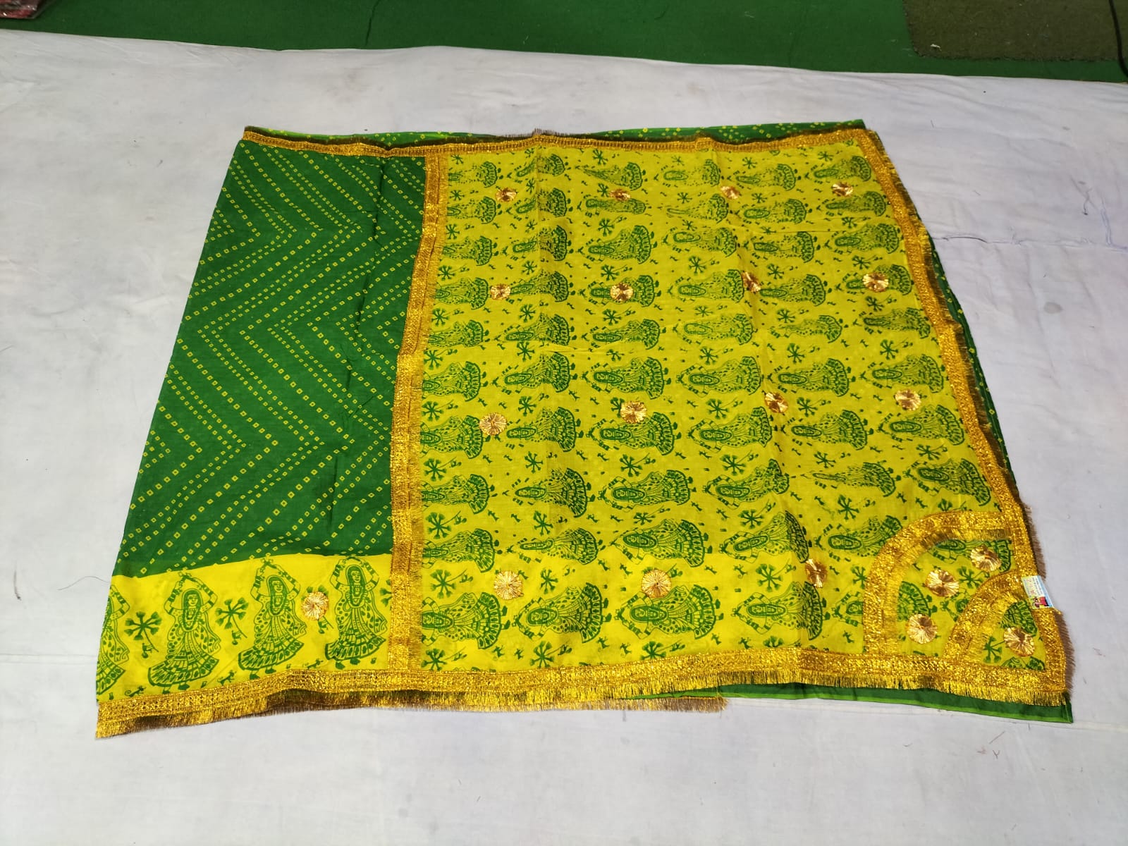 Traditional Green and Yellow Saree