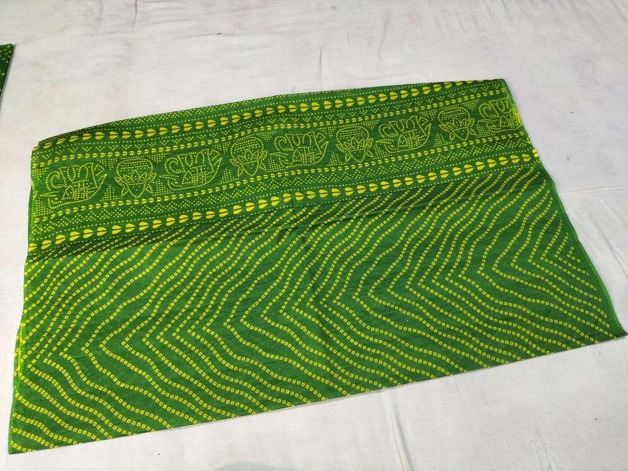 Green African Print saree