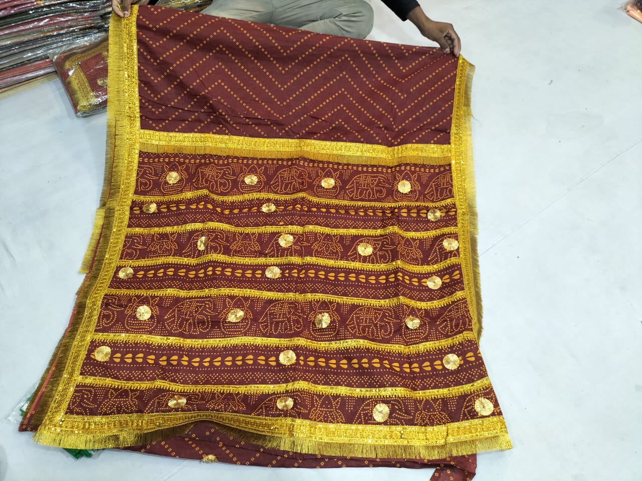 Traditional Maroon Embroidered saree