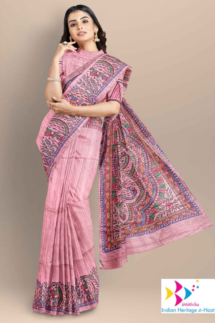 Madhubani Hand-Painted Saree