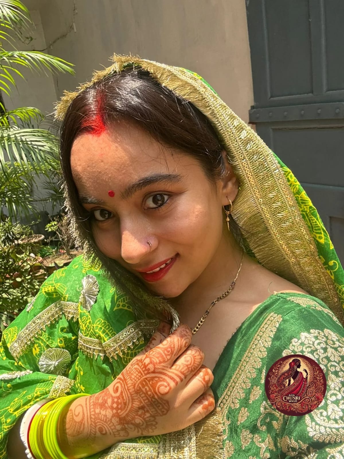 Traditional Green Embroidered saree