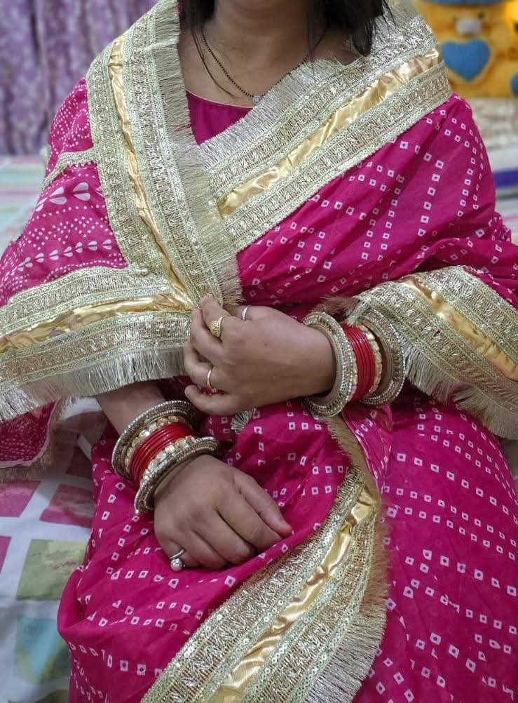 Traditional Pink Bandhani Saree
