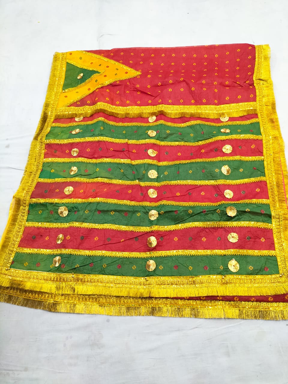 Traditional Red and Yellow Saree