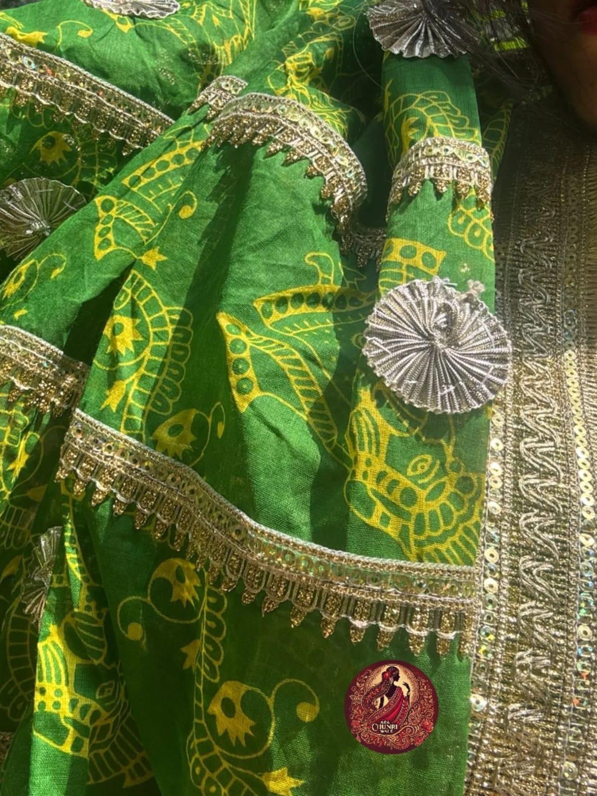 Traditional Green Embroidered saree