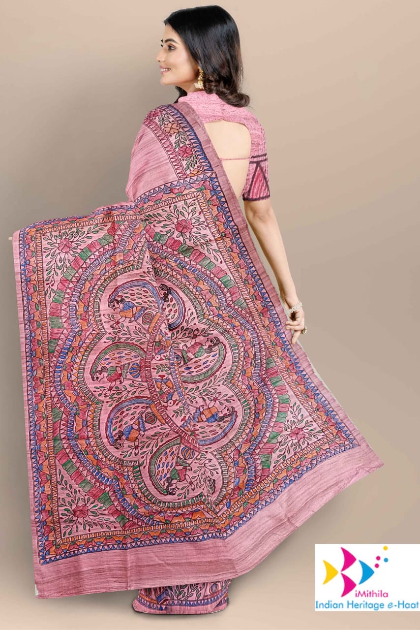 Madhubani Hand-Painted Saree