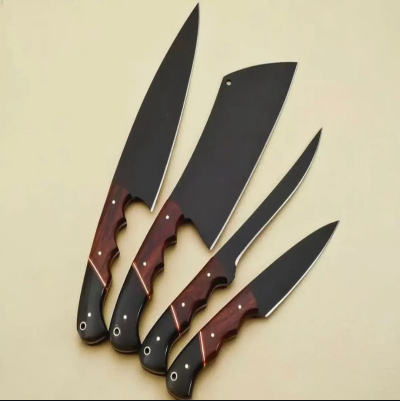 Professional Chef Knife Set OF 5 With Leather Roll kit 