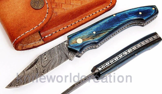 Damascus Folding Pocket Knife