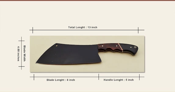 Japanese style Handmade Chef Knife Set of 4 – Custom Forged Kitchen Knives with Cleaver, Utility & Paring Knife | Razor Sharp Wooden Handle
